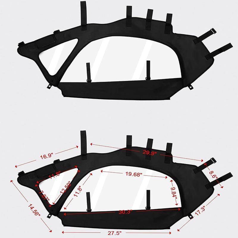 X3 Soft Upper Door Set Kit UTV Soft Cab Doors Top Enclosure Top Door Skin For 2017-2025 Can Am Maverick X3 2-Seater Models