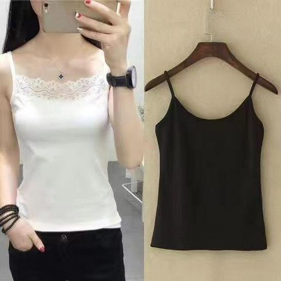 Women's Solid Color Slim Fit Camisole - Anti-Exposure Base Layer (1-2 Pieces) for Inner or Outer Wear