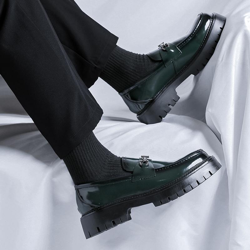 Мужские повседневные кожаные туфли на толстой подошве для офиса, отдыха, бизнеса, мужская брендовая официальная обувь, свадебные туфли-лоферы без застежек