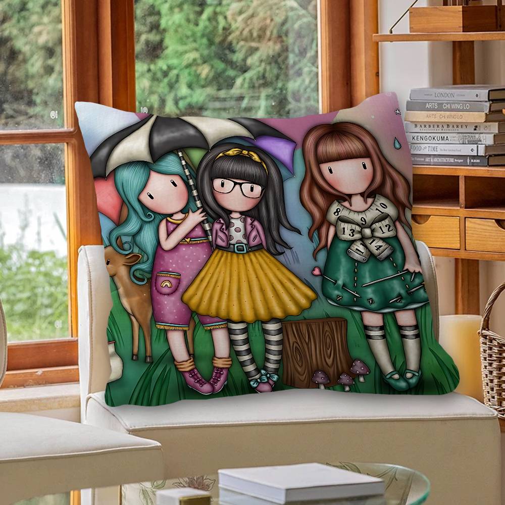 Cute Gorjusses Cartoon S-Santoro Pillow Cover Sofa Cushion Cover Home Room Decoration Children Gift