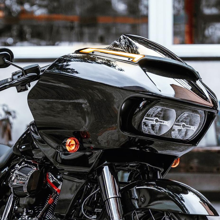 HDBUBALUS Светодиодный фонарь для отделки лобового стекла мотоцикла, индикатор освещения, фары, янтарные указатели поворота, белые дневные ходовые огни для Harley