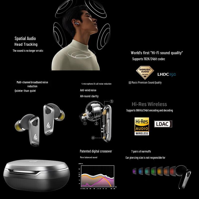 EDIFIER NeoBuds Pro2 Ultra-Wide Noise Cancelling Bluetooth Earbuds