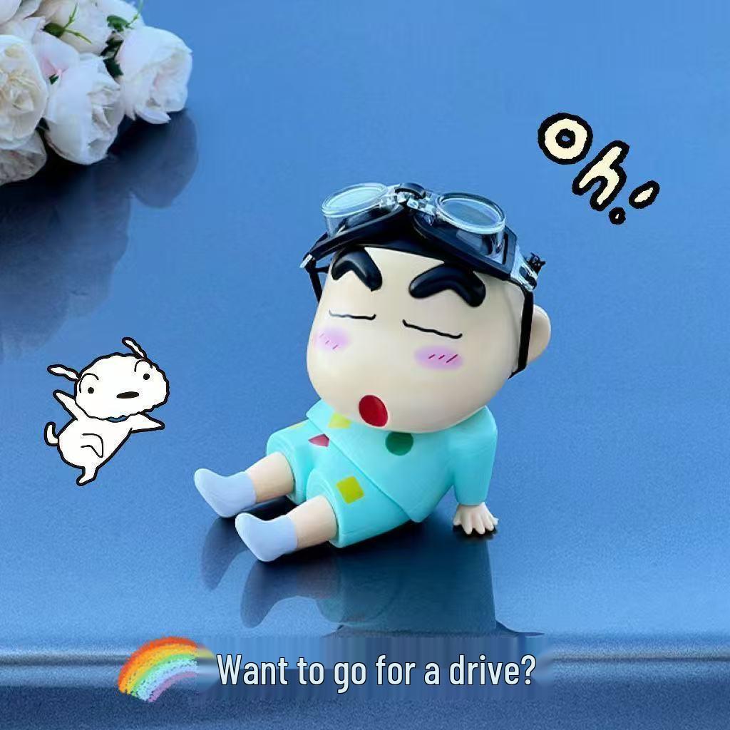 Crayon Shin-chan Car Ornament - Cute Cartoon Figurine for Car Interior and Trunk Decor