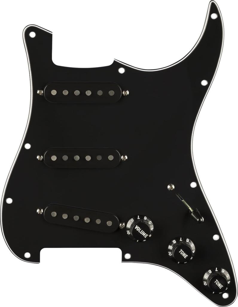 Fender Pure Vintage Black 11 Hole Made in USA Pre-Wired Strat® Pickguard, '59 w/RWRP Midi, PG,