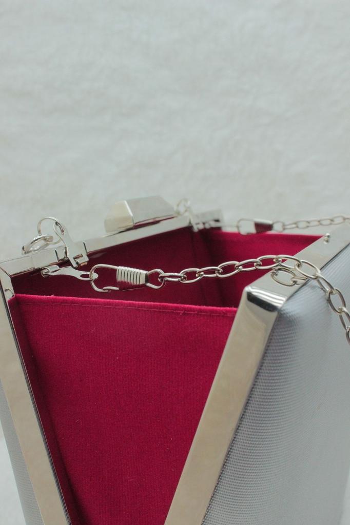 Women's Stylish and Useful Evening Dress Bag Evening Dress Bag Clutch Portfolio Strap Shoulder and Hand Bag Fabric Silver 2023