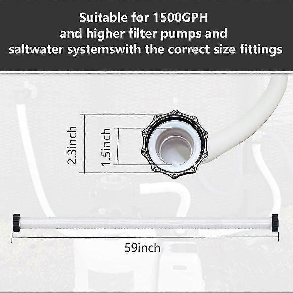 1.5Inch Diameter 29060E Pool Pump Replacement Hose for Intex Filter Pumps Sand Pump & Saltwater Systems - 59Inch Long