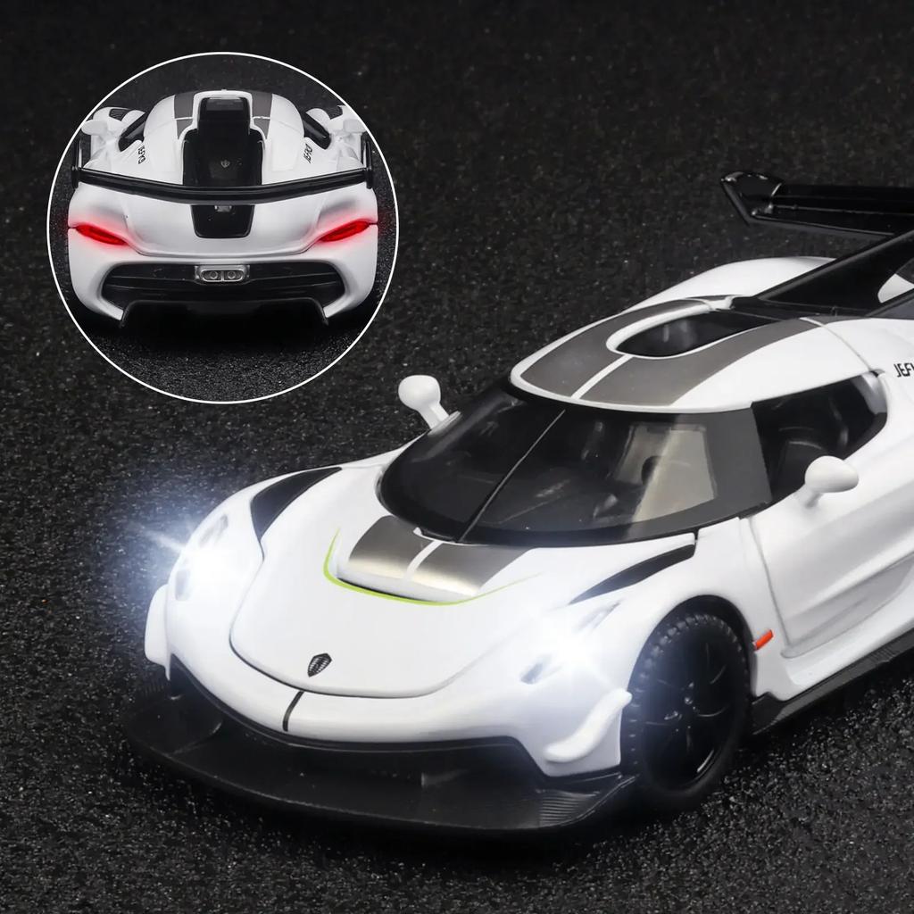 1/32 Koenigsegg Jesko Supercar High Simulation Diecast Metal Alfalywy Model Car Sound Light Pull Back Collection Kids Toy Gifts