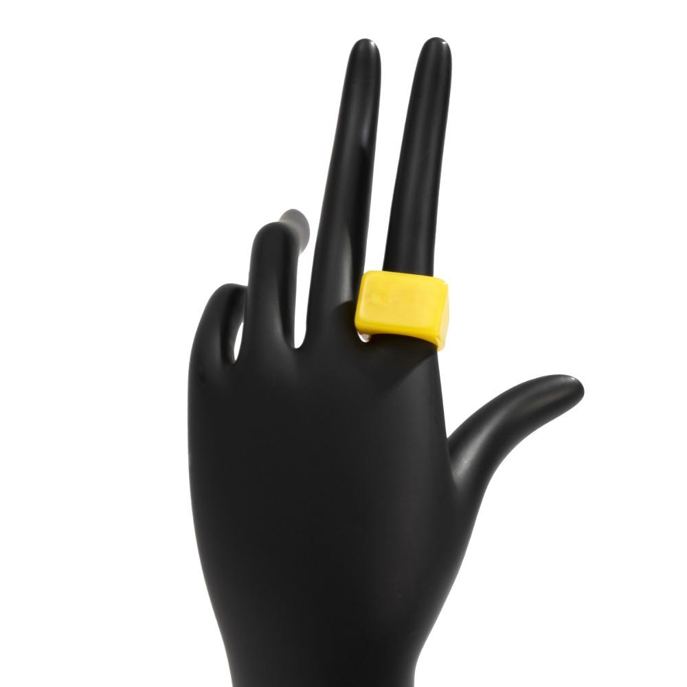 Простота геометрического квадратного кольца Темпераментное кольцо Новое цветное акриловое кольцо