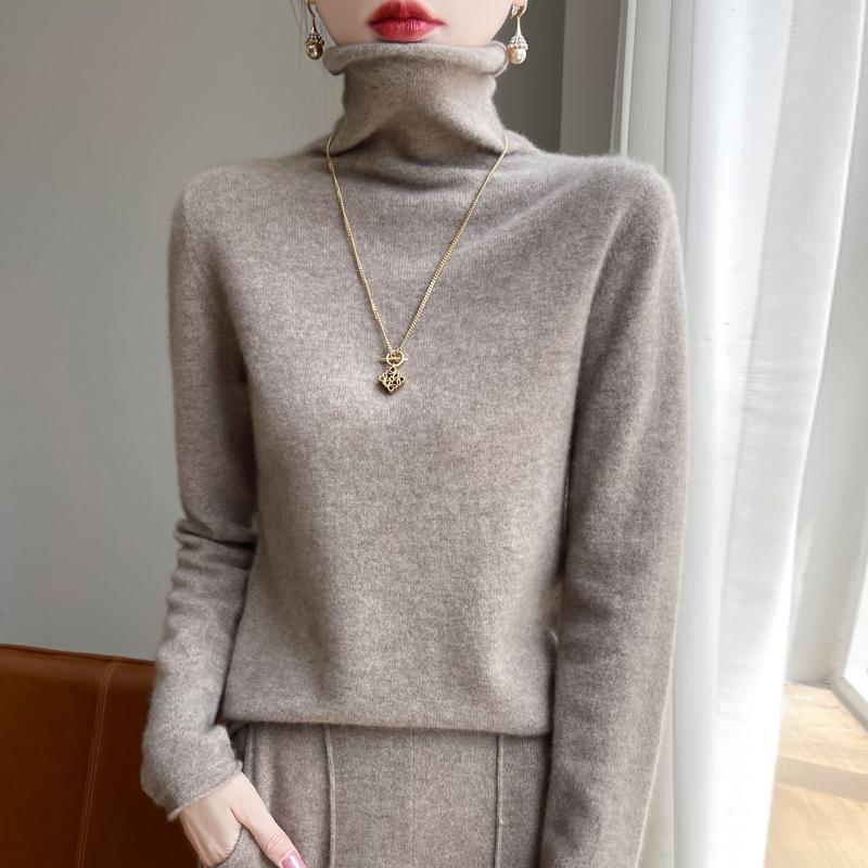 Женский кашемировый свитер Qinghe Cashmere 30% Кашемир 70% Шерсть Осенне-зимний кашемировый пуловер Мягкий и теплый