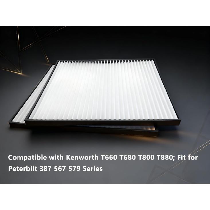2pcs Cabin Air Filter Compatible with Kenworth 660 T680 T800 T880 Peterbilt 387 567 579 Replaces# PA30269 F37-1018 S28571 S-9034 AF56102