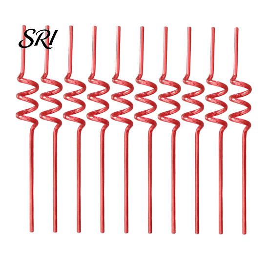 Colorful Drinking Straws 10PCS Spiral Plastic Straws, Twisted Translucent Food-Grade Creative PETG Reusable Party Drink Accessories for Cocktails