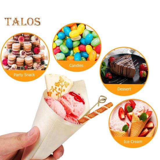 100Pcs Popcorn Cones Heat-Resistant Multipurpose Wide Application Useful Charcuterie Cones Small Dessert Cones Party Supplies