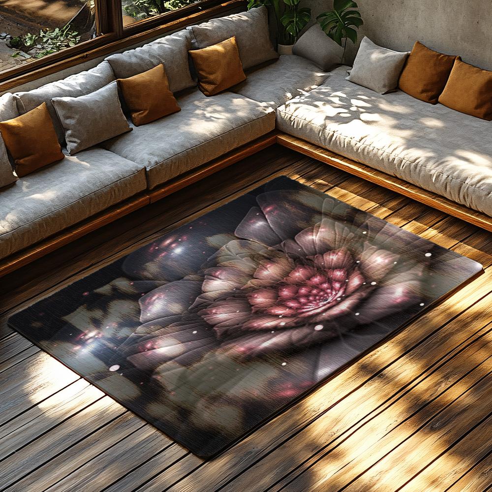 Ковер Tuniu Floral Galaxy, узор из роз темно-розового цвета, нескользящий коврик для пола дома для гостиной, спальни