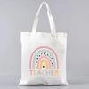 Cute Women Canvas Tote Bag Reusable Commuting Bags Gift for Teacher Trendy Ladies Shoulder Handbag Shopping Bag