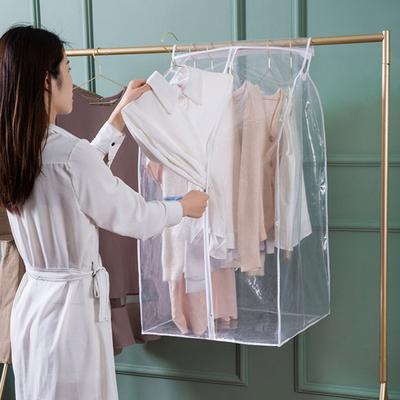 Пылезащитный чехол для одежды Прозрачный с подвесным крючком Застежка-молния Влагостойкий пылезащитный чехол большой вместимости Шляпа Шарф Пальто Сумка для хранения Защитная сумка