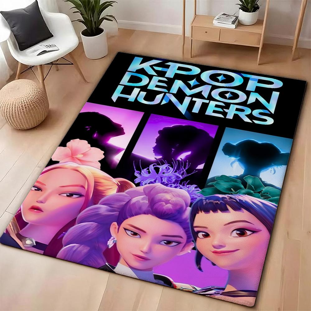 Kpop Idols Hunt Demons Indoor Rug Nonslip Thick Carpet For Hallway Doorway Kitchen Home Party Decor Holiday Gift