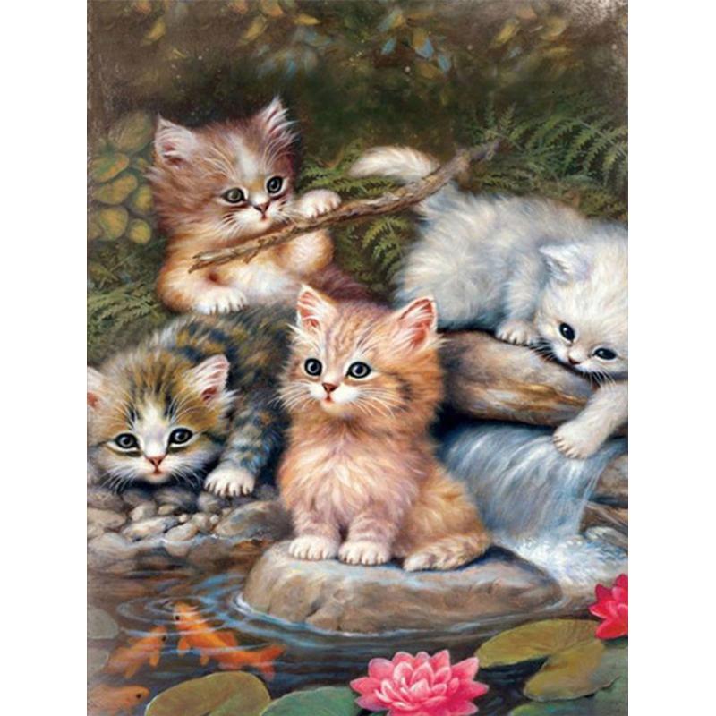 5D DIY алмазная живопись милые животные кошка вышивка крестиком полная дрель круглая/квадратная вышивка мозаика художественная картина из страз домашний декор