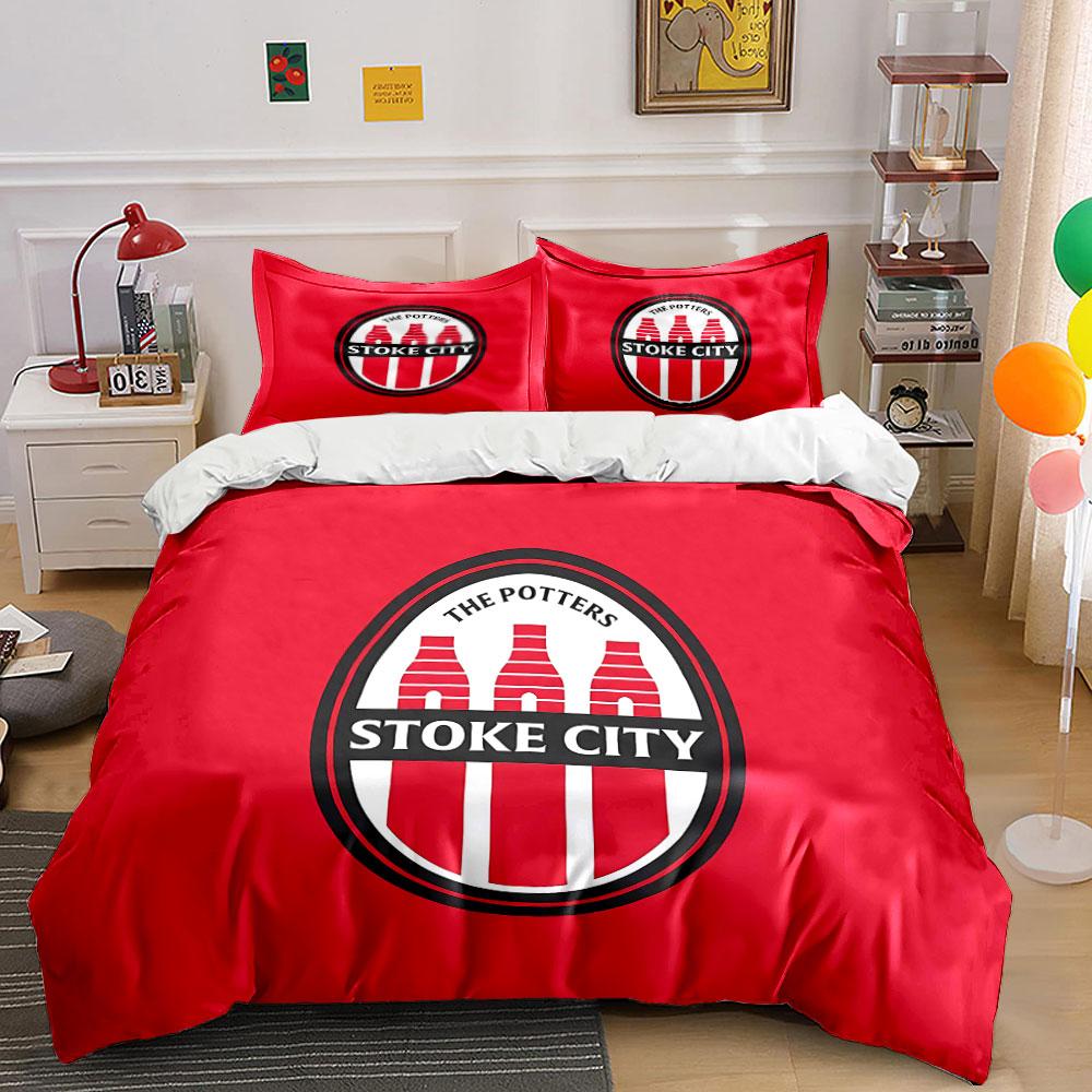 Stoke City The Potters Logo Bedding Duvet Cover Set Duvet Cover Pillowcases (1*Duvet Cover 2*Pillowcases, without duvet insert)