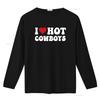I Love Hot Cowboys Heart Funny Country Western T Shirt vintage Washed Soft Stylish Stretched graphic Slightly Casual Breathable