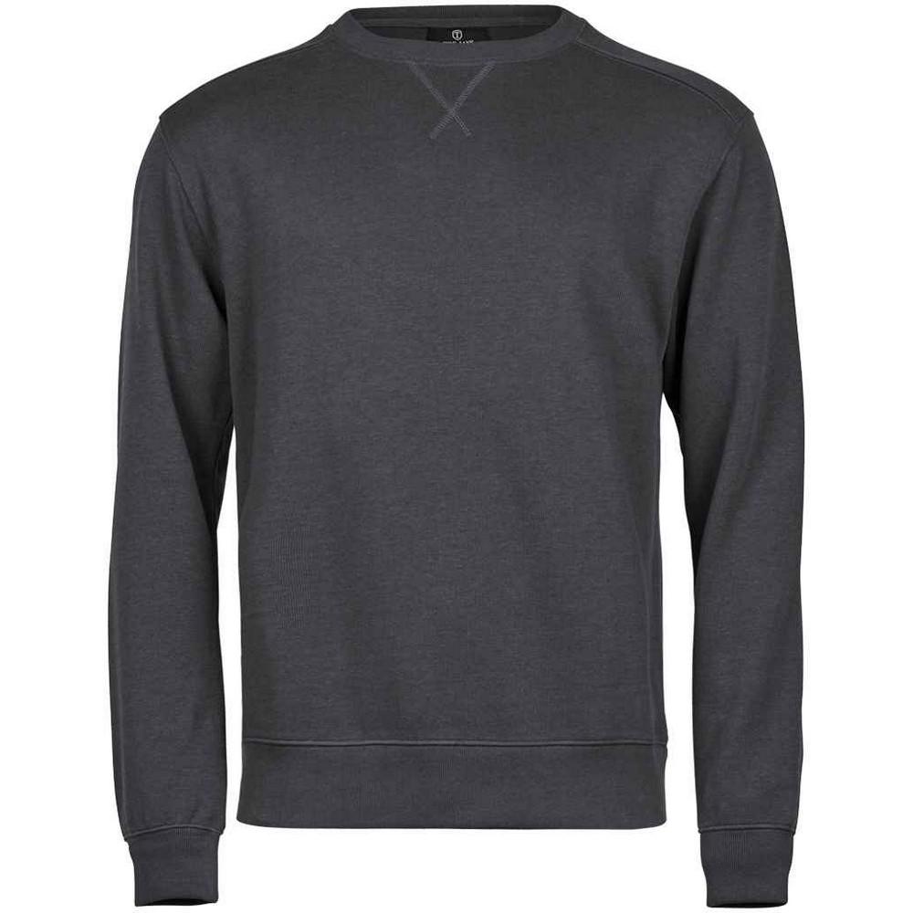 Tee Jays Mens Ribbed Interlock Crew Neck Jumper
