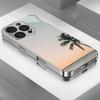 Seaside coconut tree patterned glass phone case suitable for iPhone 17 16 15 14 13 12 11 Pro/Max/Plus anti drop and shockproof