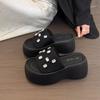 Thick Bottom Women's Slippers 2025Summer New Open Toed Slippers Fashion Casual Platform Sandal Luxury Rhinestone Women Sandalias