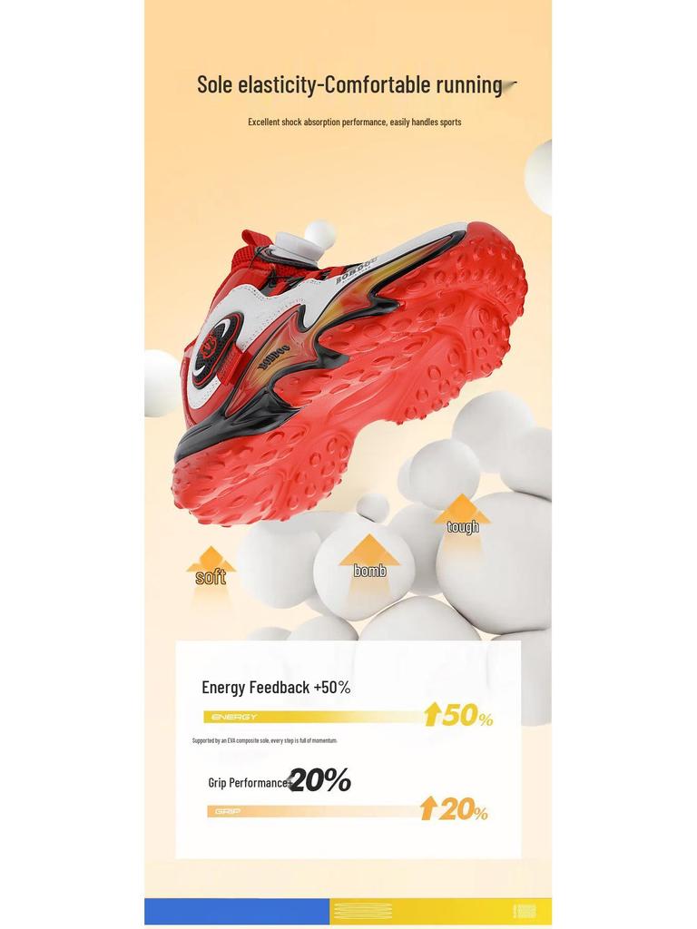 Bobodou Детские водонепроницаемые кожаные баскетбольные кроссовки Осень/Зима 2025
