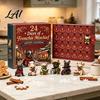 French Bulldog Advent Calendar Calendar 24-Day Christmas Countdown Acrylic Ornament Collectible Frenchie Puppy Figurines Figurine Hanging Decor for