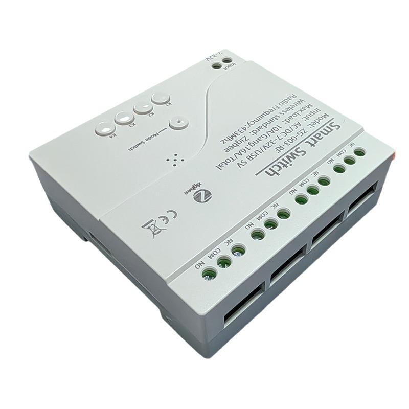 Tuya Zigbee 4-канальный модуль умного управления с беспроводным двойным управлением и многофункциональным пультом дистанционного управления.