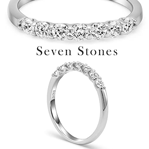 [Takeda Jewelry] Сияющее кольцо-полуобручальное с муассанитом | Выберите из 7 или 6 камней. Сверкающее S925 с тройным платиновым покрытием. Гипоаллерге