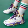 Waterproof and resistant children's basketball shoes boys 2025 new rotating mouth sneakers actual game basketball shoes friction sound
