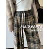 Клетчатые брюки Yamamoto женские новые весенне-осенние с высокой талией драпированные свободные ленивые свободного кроя маленькие широкие брюки