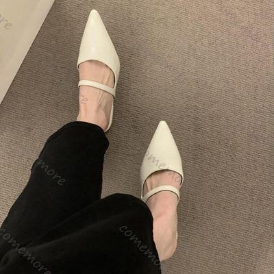 Празднуйте Baotou Полушлепанцы для женщин Темперамент Мелкий вырез Острый носок Женские Летние Уличные Мюли Шлепанцы Обувь