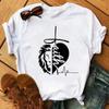 Print Faith Letter T Shirt Female Short Sleeve Crew Neck Tee Fashion Casual Sport Basic Clothes Summer Women'S Graphic T-Shirts