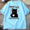 Coffee Spelled Backwards Cat Tshirt Funny Cute Graphic Tees Summer Unisex Cotton ONcek T Shirt Oversized Unisexs Clothes oversized