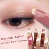 Двойные цветные блестящие тени для век, матовые тени для век, водостойкая двухцветная мерцающая косметика, инструмент для макияжа