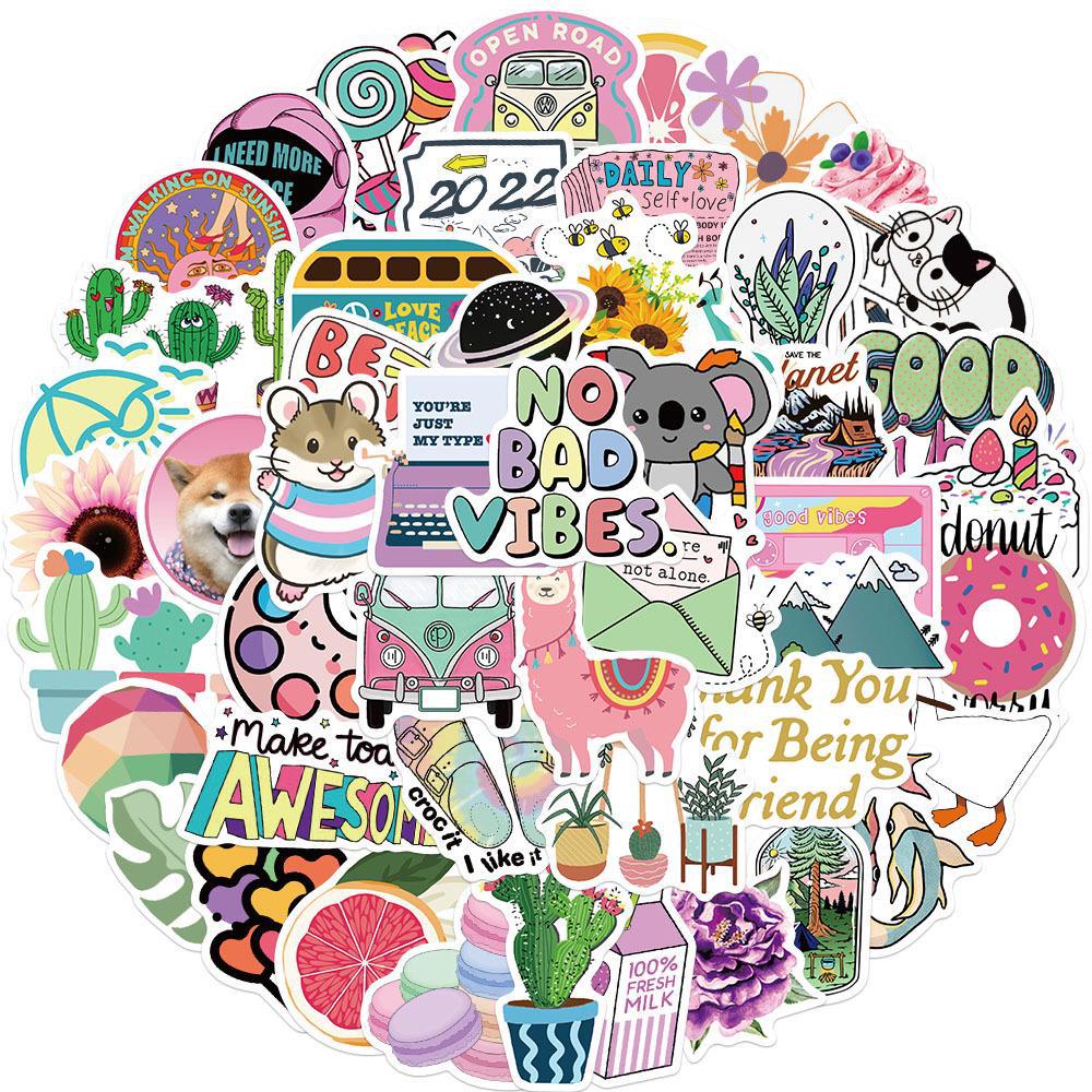 50-450 Piece Non-infringing Outdoor Graffiti Stickers. Mix & Match Scenery, Suitcase, Astronaut, Cartoon Designs.