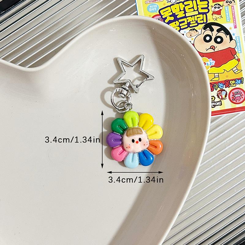 Милые брелоки с подсолнухом, сладкий красочный цветок, эпоксидная смола, брелок, подвеска для сумки, чехла для наушников, украшение, аксессуары для ключей от машины