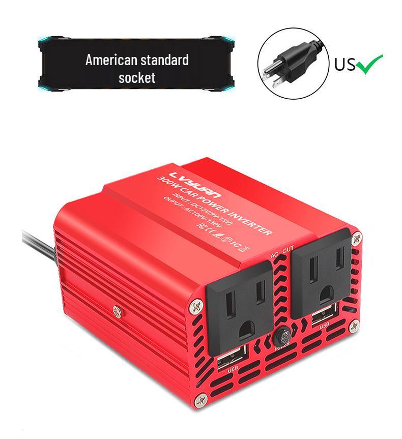 Автомобильный инвертор 12 В в 110 В/220 В с двойным USB и разъемом для прикуривателя, 300 Вт