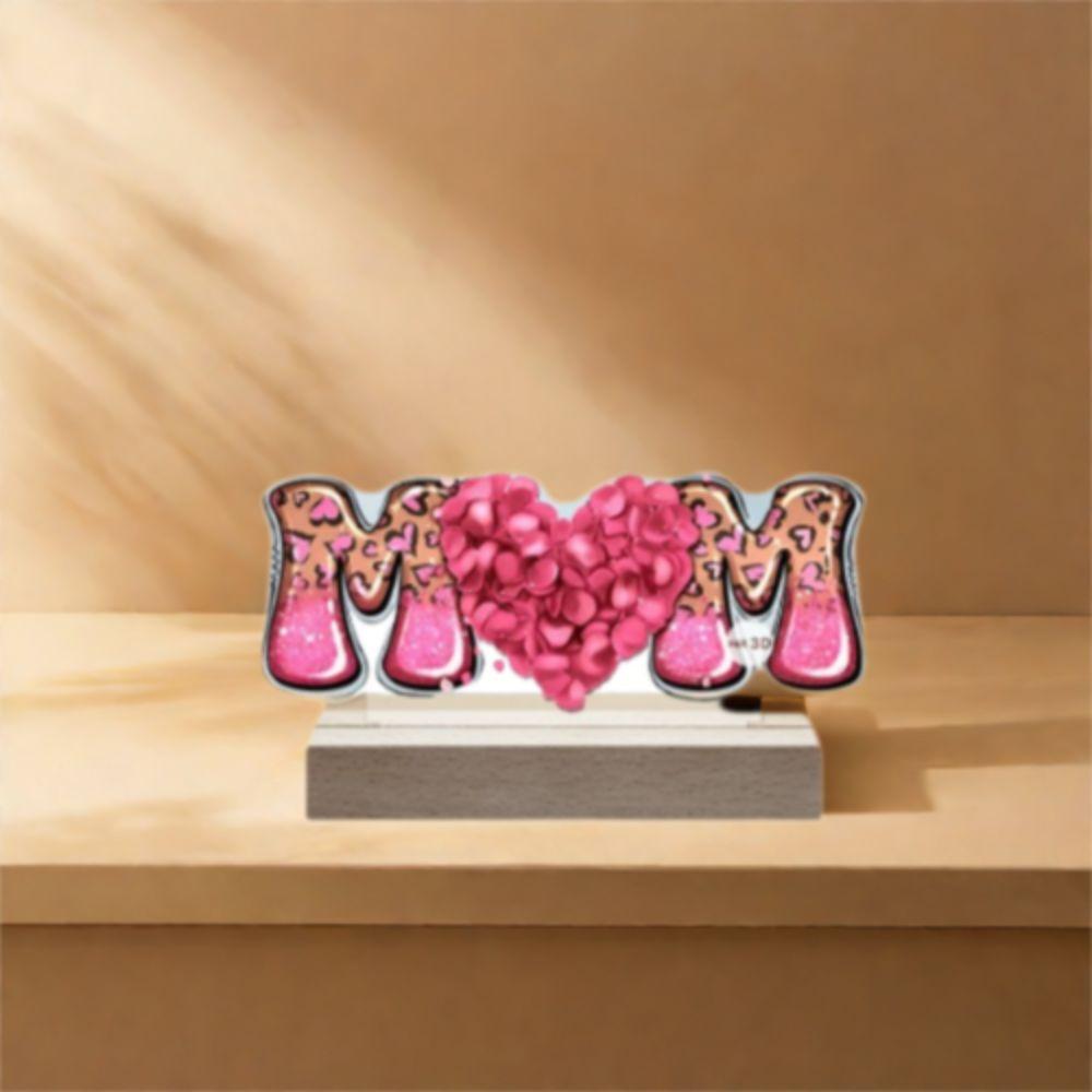 Акриловая настольная вывеска MOM Водонепроницаемая Love Flowers Украшение на День матери Подарок