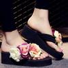 Summer High-heeled Rose Non-slip Women's Clip-on Sandal-girl Slippers Female