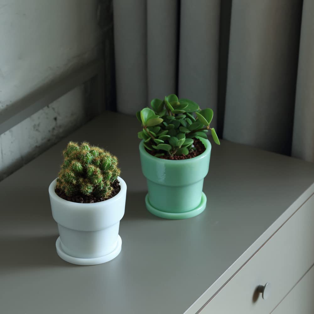 Ideaco Стеклянный цветочный горшок Нет. 3 Горшок для цветов из нефритового молочного стекла диаметром 11,5 см 3