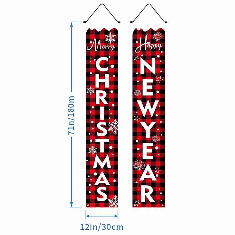 2025 Новый год Ивенф Рождественское украшение Баннер Подвесной Уличный Двор Переднее крыльцо Дверной знак Набор Рождественские украшения для дома
