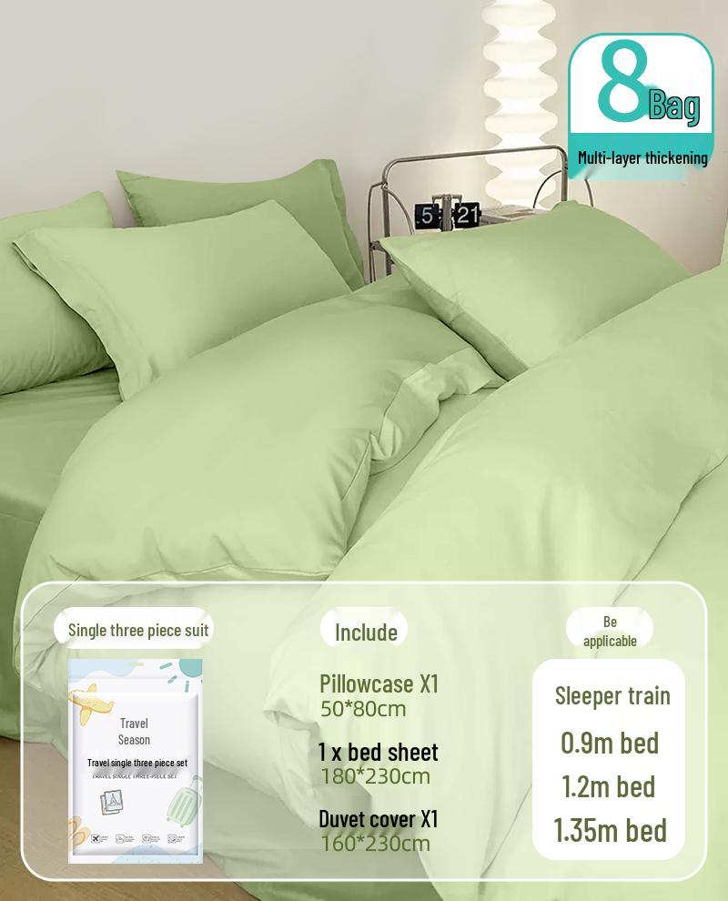 Portable Disposable Bed Sheet & Pillowcase Set: Anti-Dirty, Thickened Four-Piece Travel Kit for Double & Single Beds