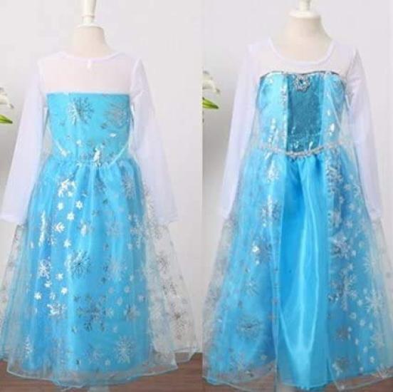 Princess Dress for Kids Cosplay Costume Luxury Set Blue Ribbon Heart Magic Original 120cm UT302A [CREDIBLE] 9-piece - (Princess Dress, Gloves, Tiara,
