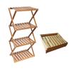Алиса в стране разных товаров Paulownia Уличная полка для хранения вещей из бамбука 4 яруса с ручкой Сумка для хранения в комплекте Складная (4