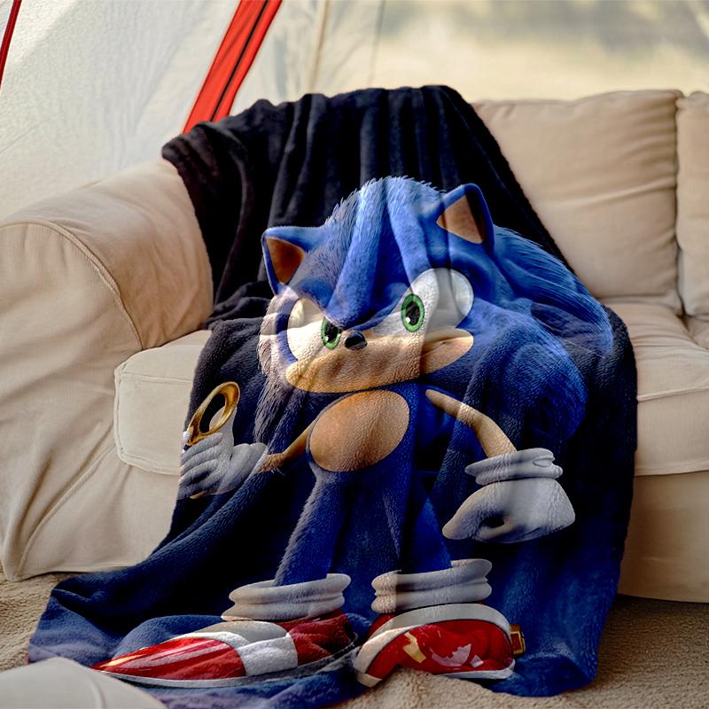 1pc SONIC Blanket, Super Cozy Printed Home Blanket, All-Season Warmth