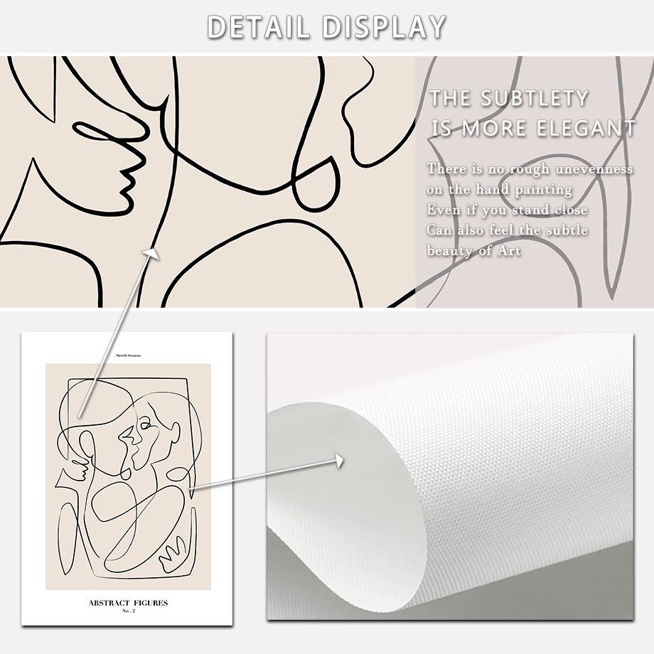 Абстрактные линии рисунка, женский цветок, минимализм, настенная живопись на холсте, постеры на скандинавскую тему и принты, картинки для декора гостиной