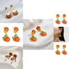 Charming Alloy Pumpkin Drop Earrings For Halloween With Playful Cartoon Design For Women