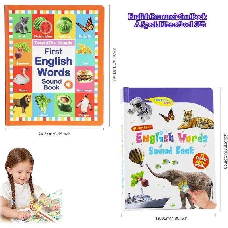 First English Words Sound Book, My First English Sound Toy,470+ Words, 21 Themes, Speak and Spell, Fun Word Game for Educational Language